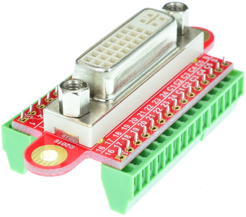 DVI-I Dual Link Female connector vertical Breakout Board